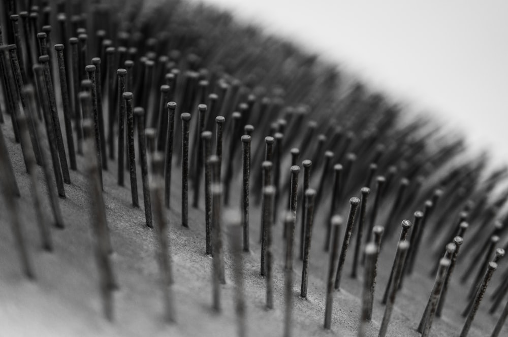 black and silver hair brush