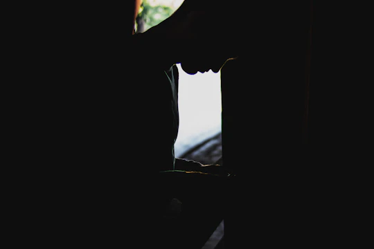 Soft light illuminating a silhouette in a quiet, meditative posture surrounded by nature.