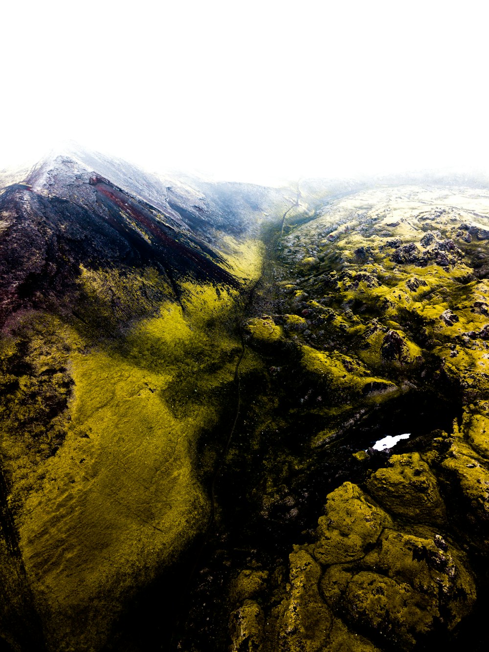 aerial photography of mountain