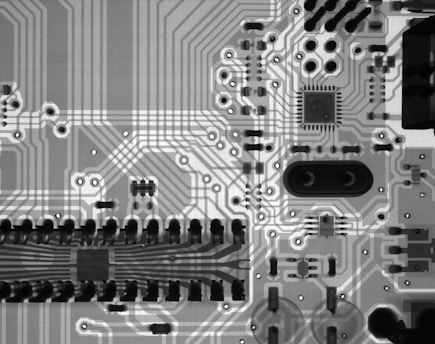 a close up of a computer circuit board