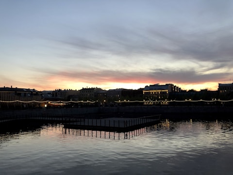 Sunset view over the Pearl River with city lights beginning to sparkle.