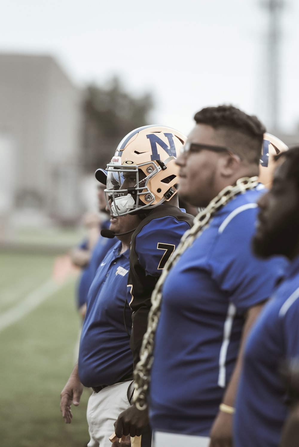 group of football players on field