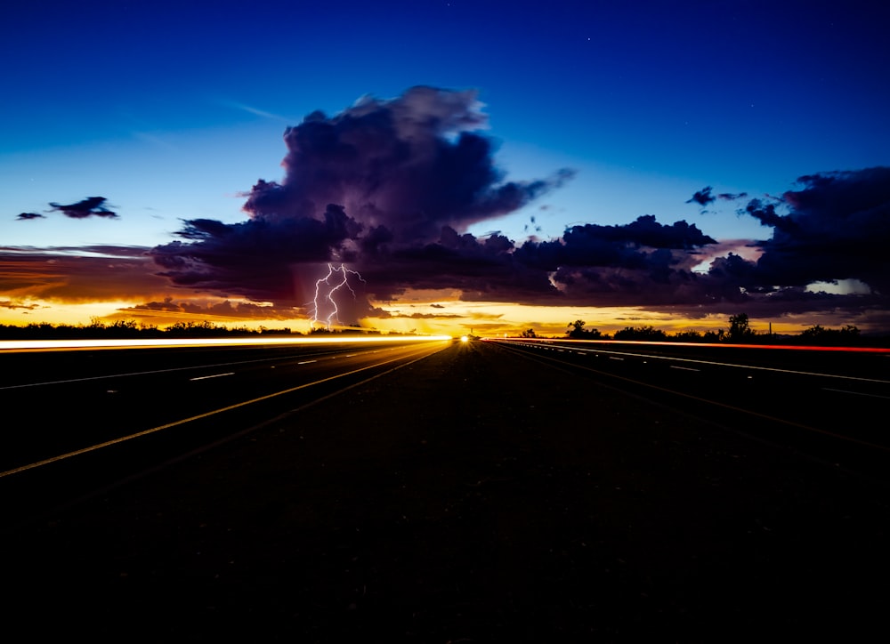 silhouette photo of road