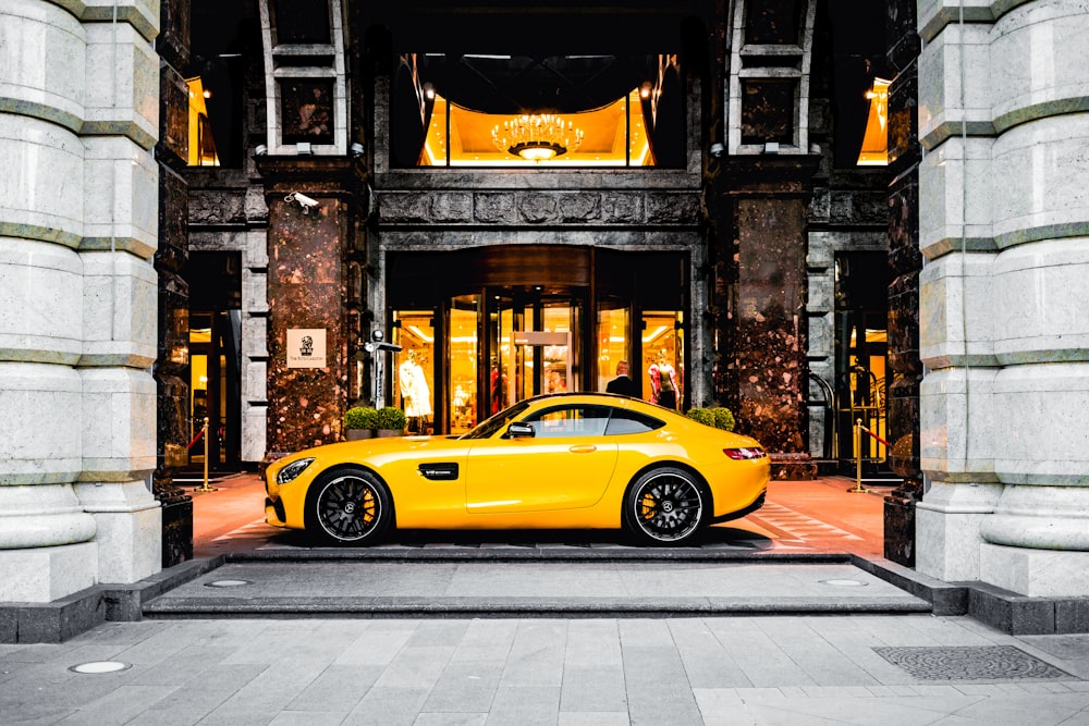 yellow sports car