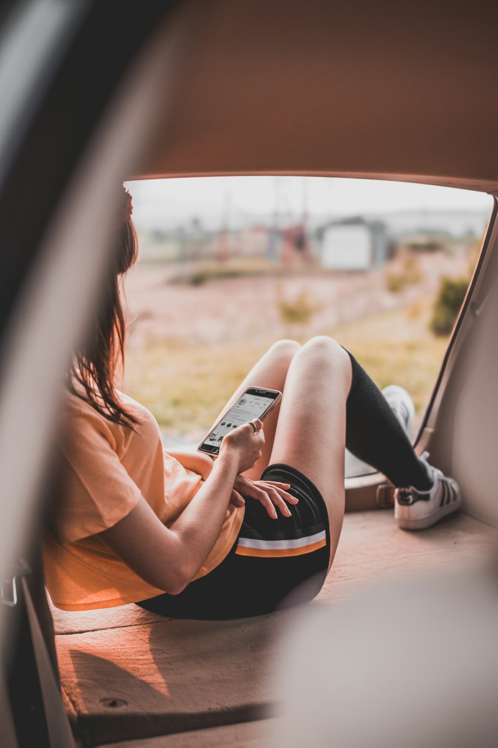 woman using smartphone