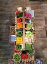vegetables on rack