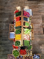 vegetables on rack