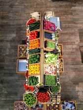 vegetables on rack