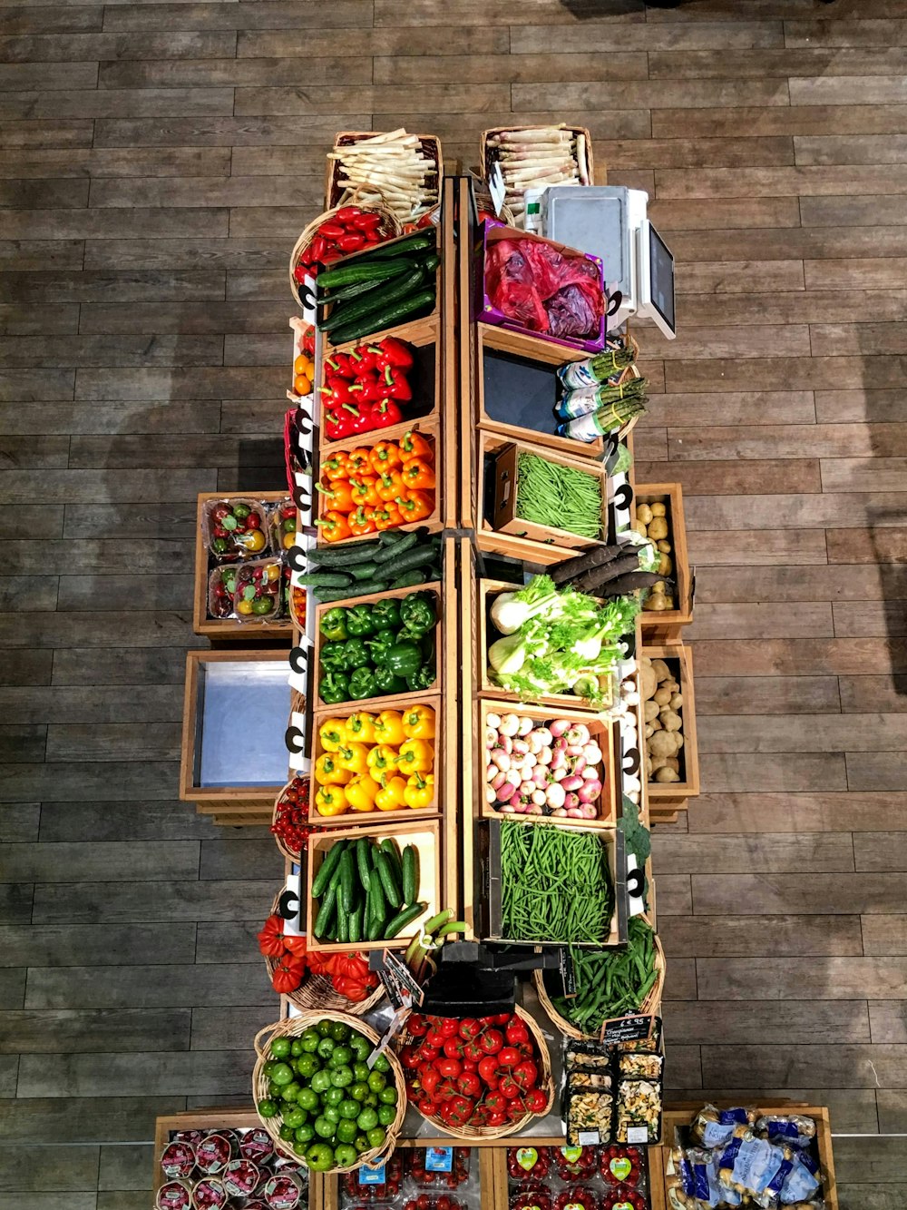 vegetables on rack