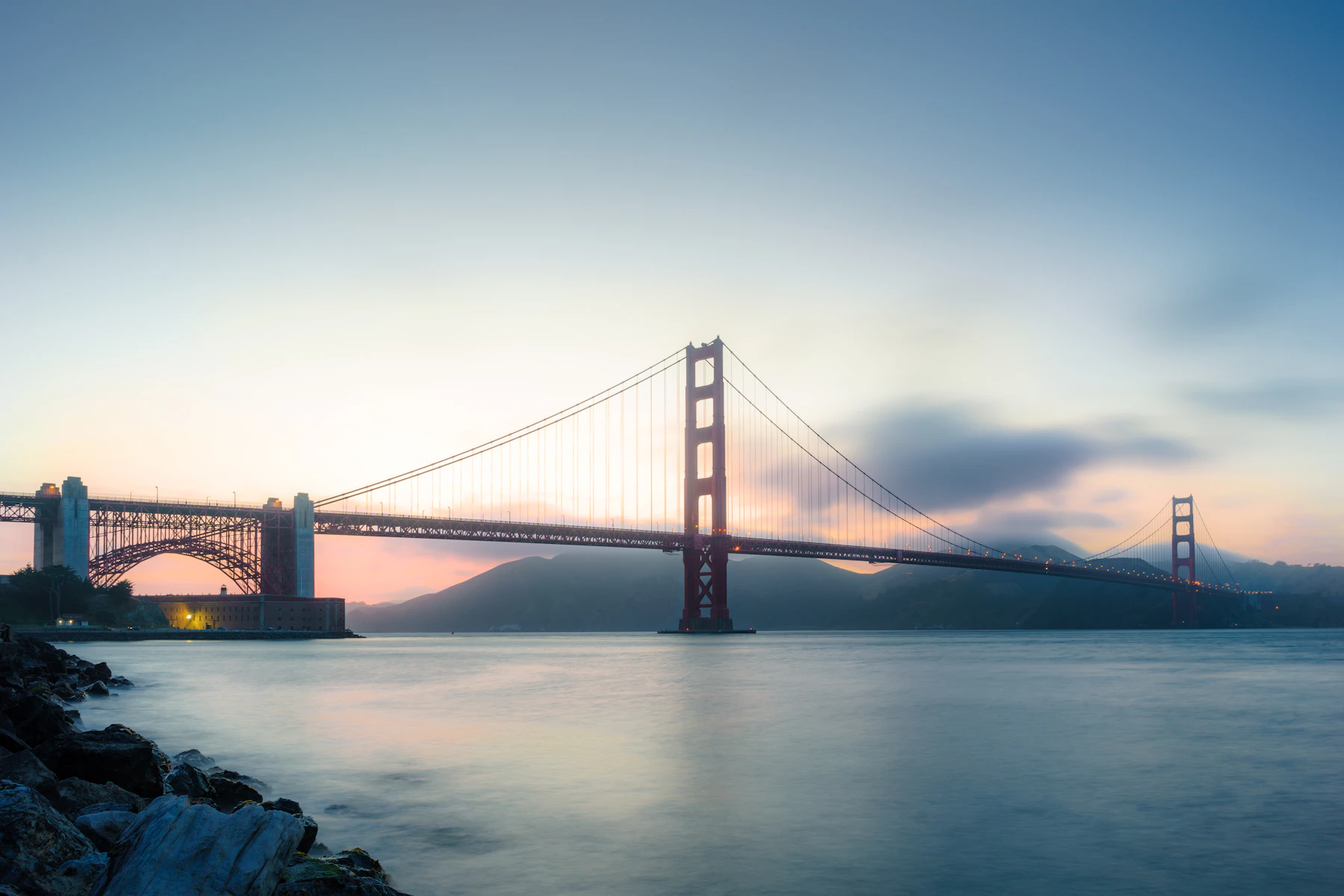 Golden Gate Bridge above San Francisco Bay