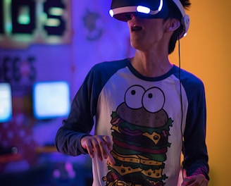 man wearing Sony PlayStation VR