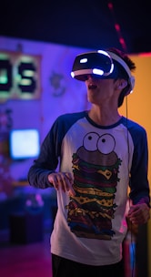 man wearing Sony PlayStation VR