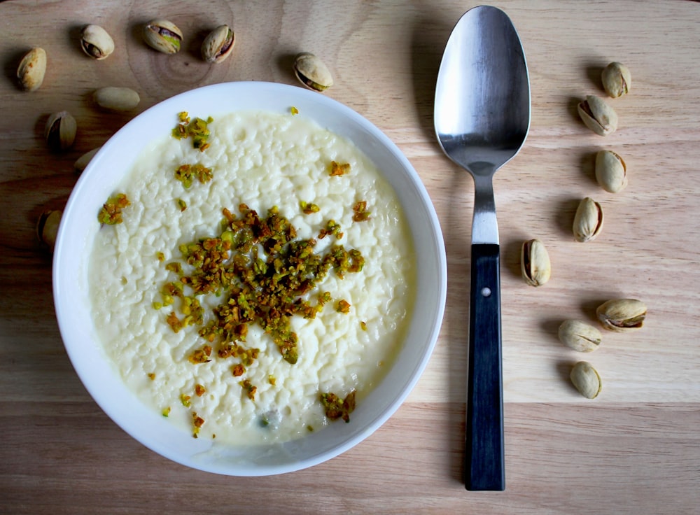 soup in white ceramic bowl