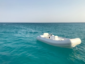 white boat floating on body of water
