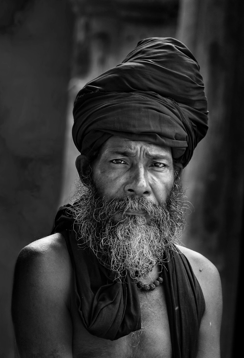 Portrait of a man with blue eyes in Guwahati, India.