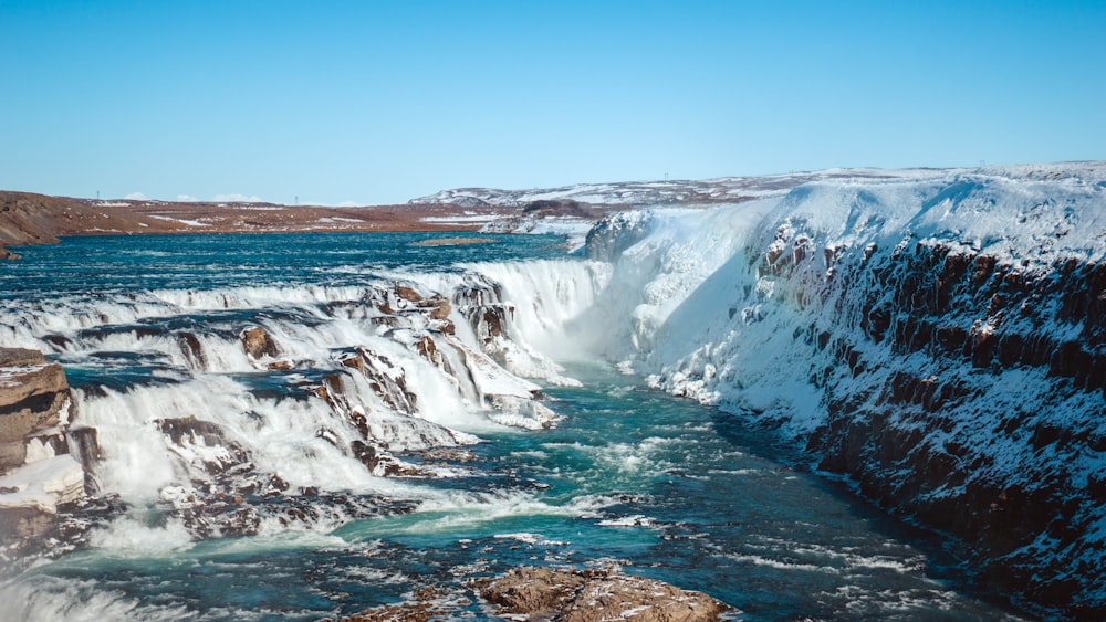 body of water on waterfall