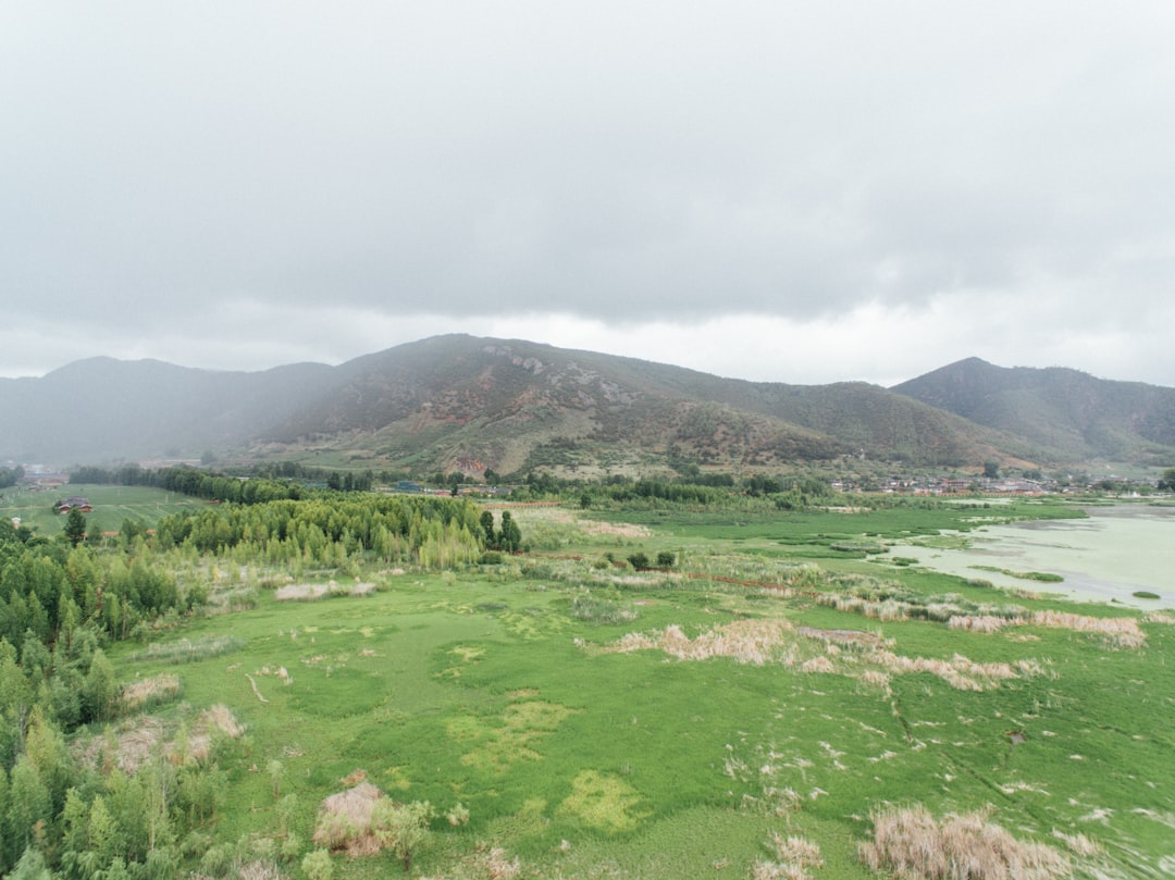 green field and mountain during daytime