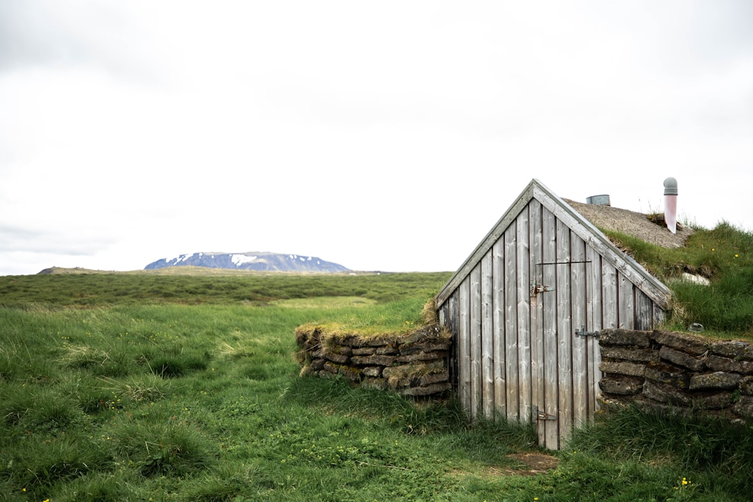 white wooden barn in the middle of field