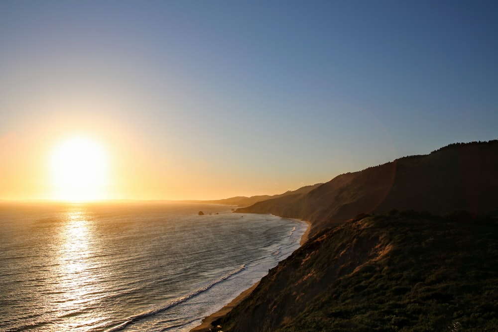 seaside at sunset