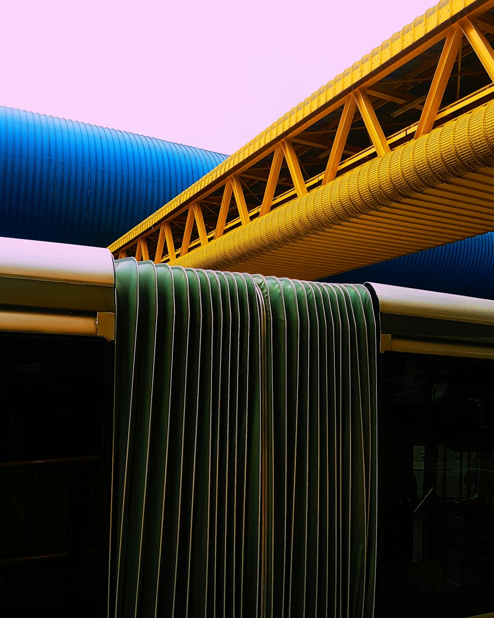 yellow foot bridge