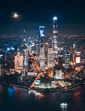 aerial photo of buildings