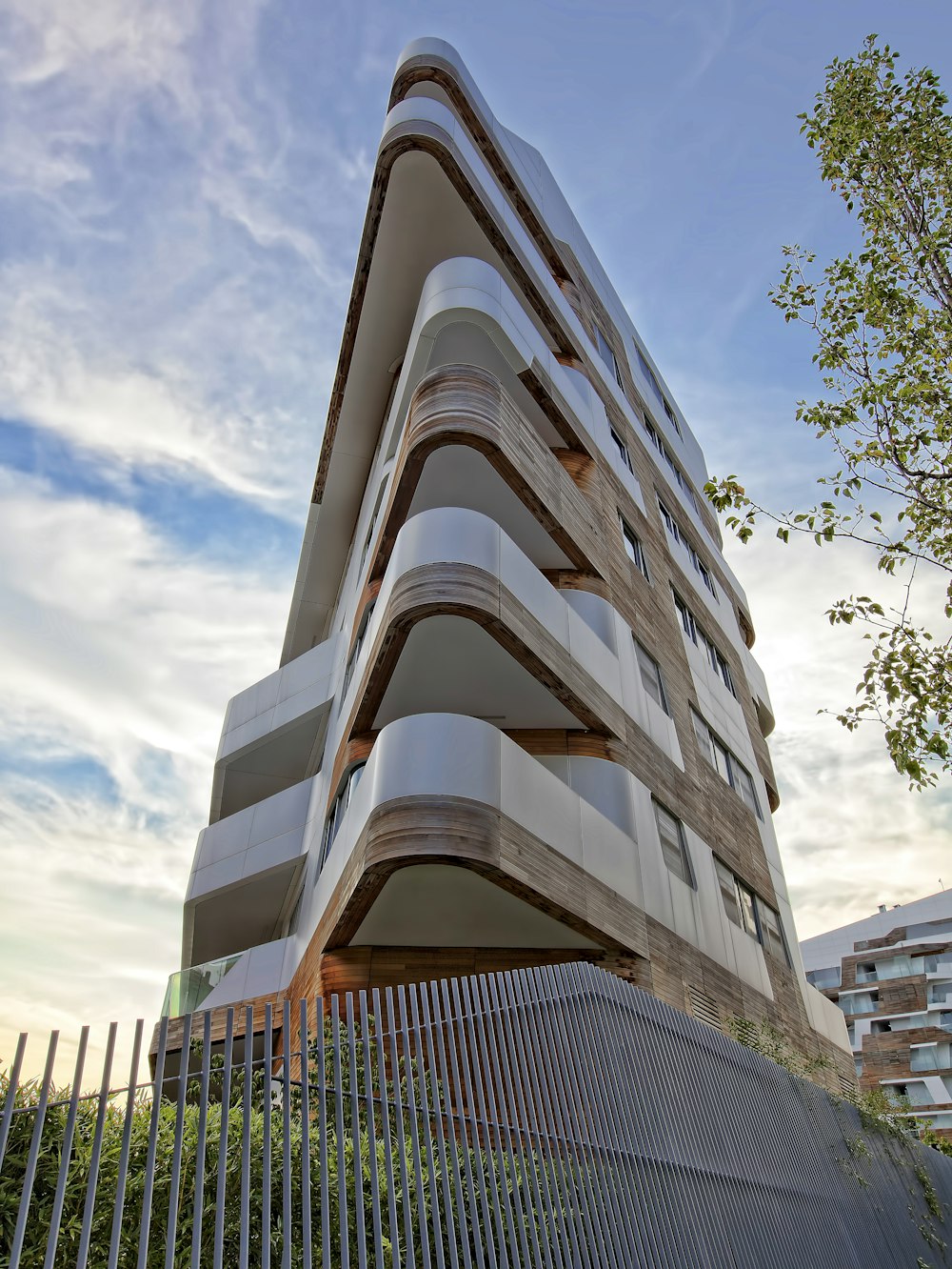 architectural photography of white and brown building