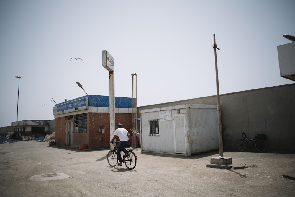 man riding bicycle