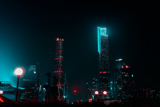 high-rise buildings at nighttime in Guangzhou China