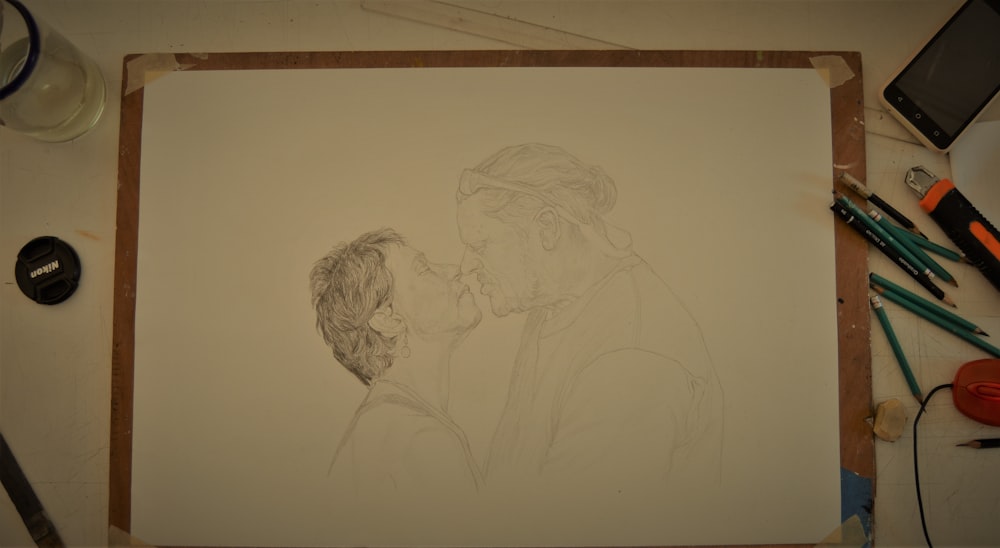 sketch of two people