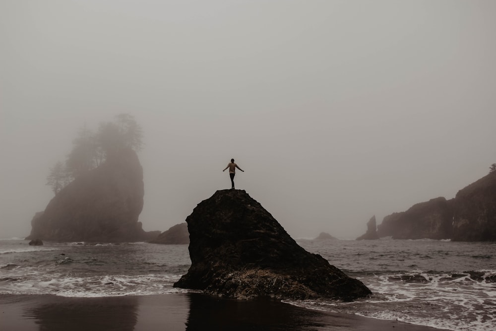 black rock formation