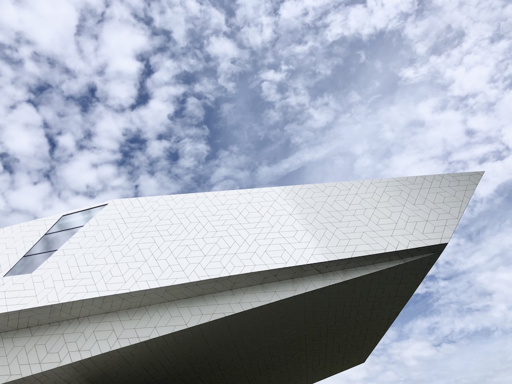 low angle photography of white and gray concrete house