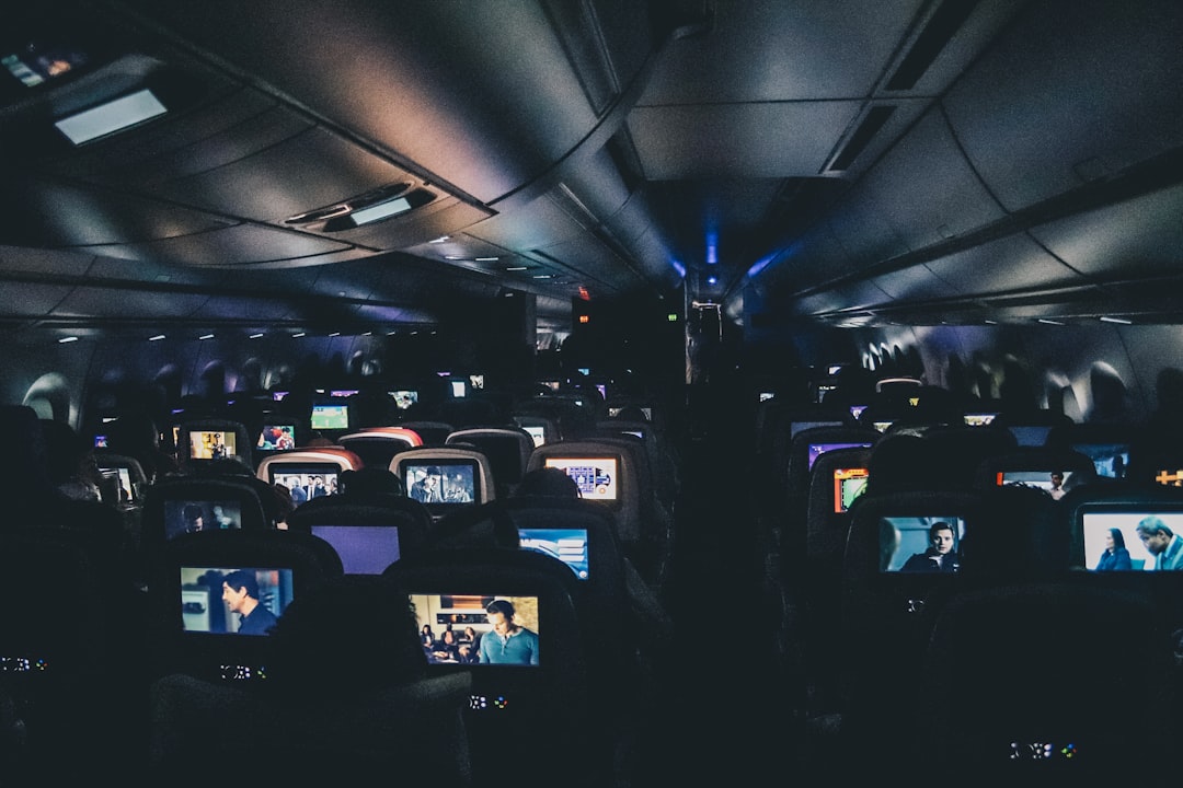 turned-on headrest monitors,