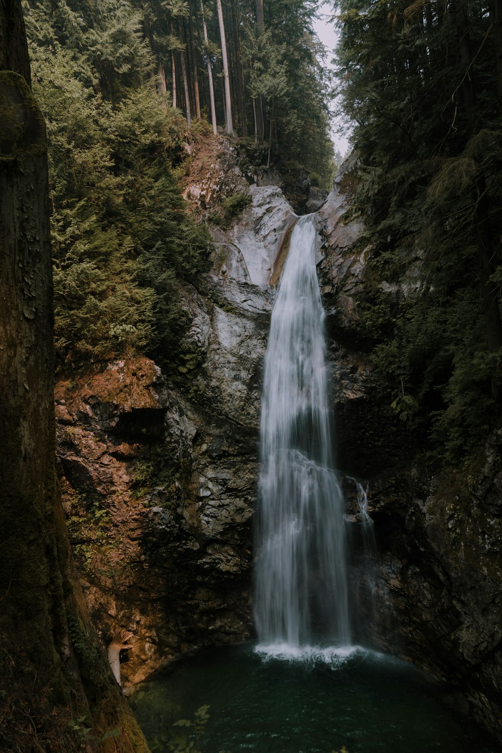 waterfall during daytime