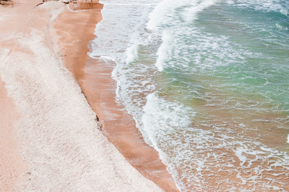 high-angle photography of blue beach