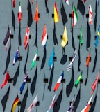 photo of assorted-color nation flags on wall during daytime