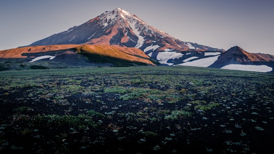 rocky mountain next to forest in Kamchatka Peninsula Russia