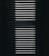 Vertical window blinds are partially opened, casting dramatic shadows and light patterns with strong contrast.