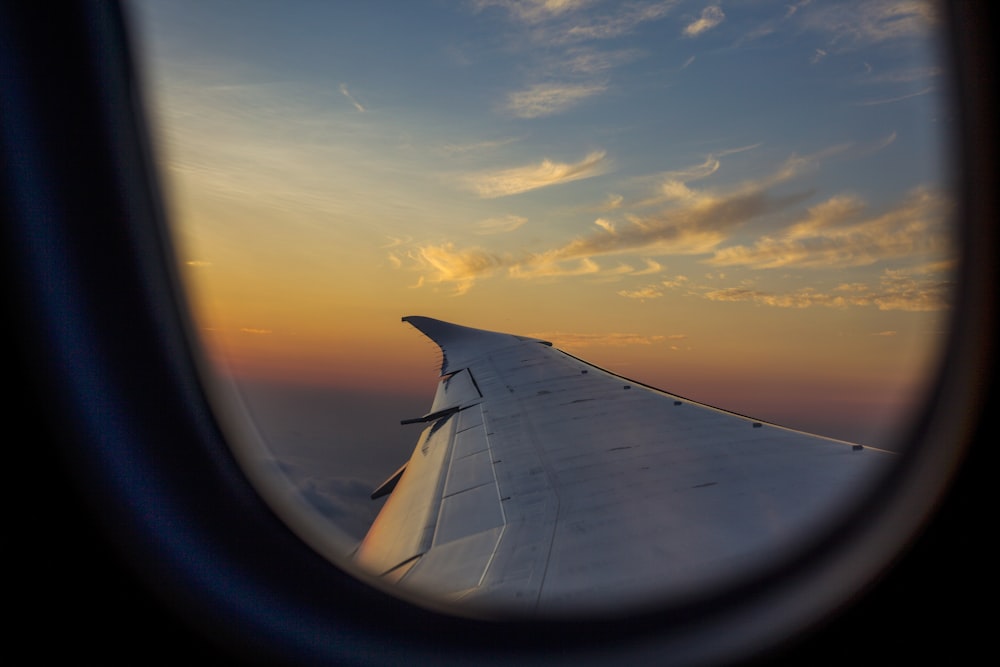 airplane wing through window