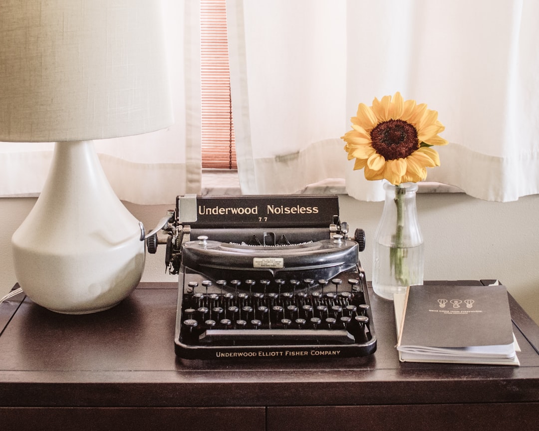 gray and black typwriter, Home office