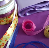 pink and yellow lace ribbons