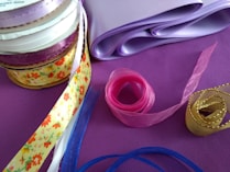 pink and yellow lace ribbons