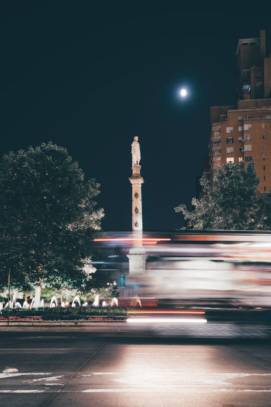 timelapse photography of park square at night in Columbus Circle United States