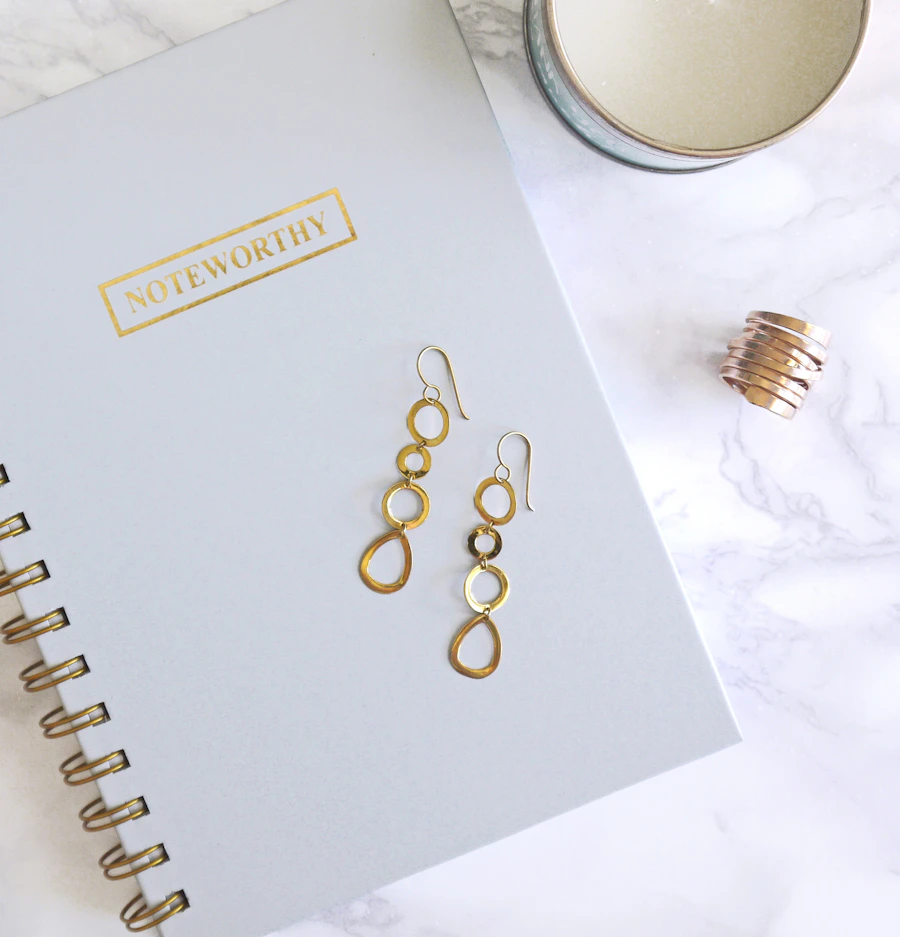 Close fashion accessory detail with earrings