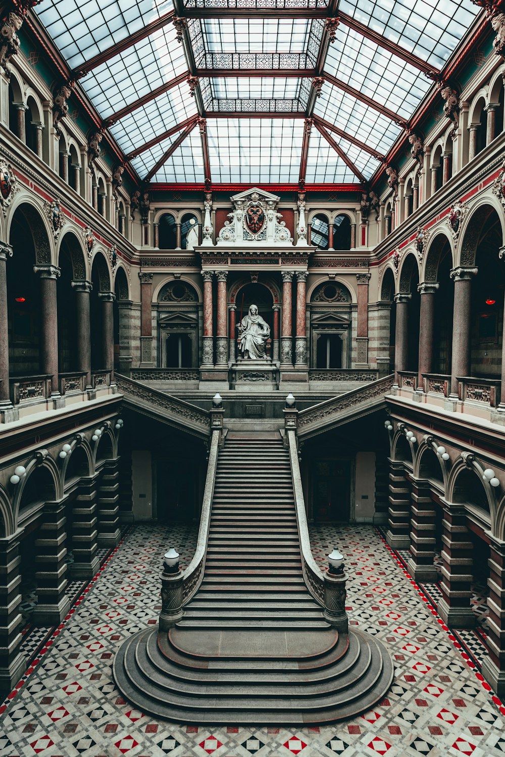 brown and white 2-storey hall