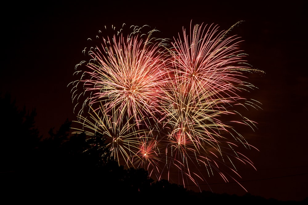 red and yellow fireworks