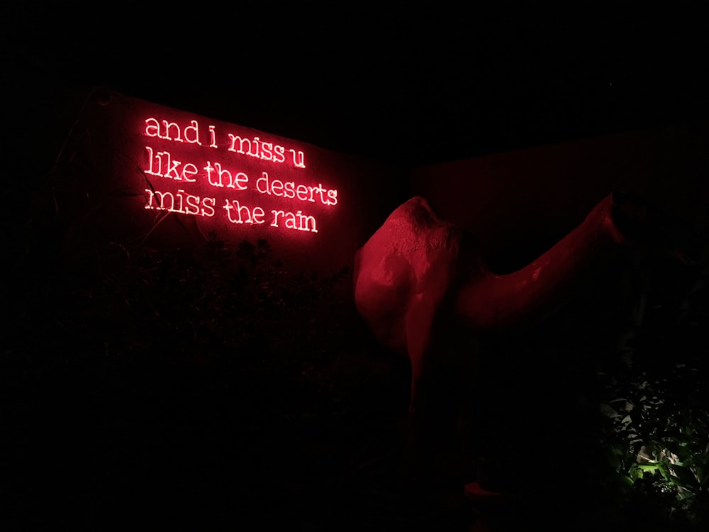 red quote neon sign