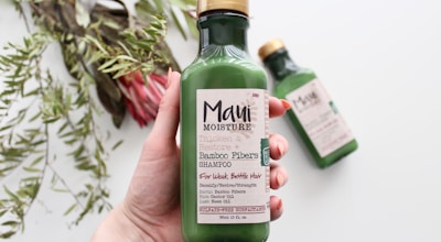 Hair oil bottle with natural ingredients