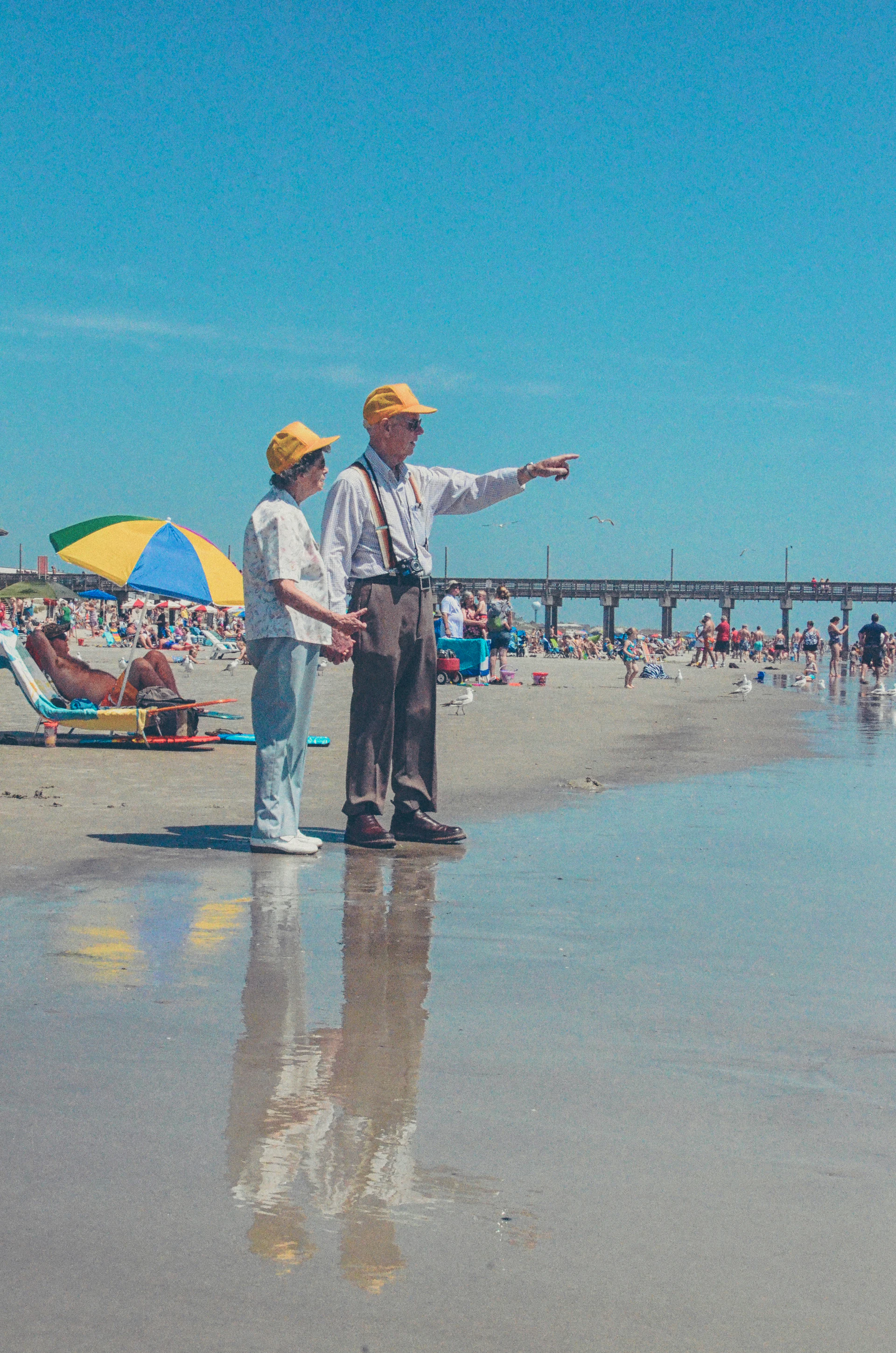 Senior couple enjoying beach vacation together