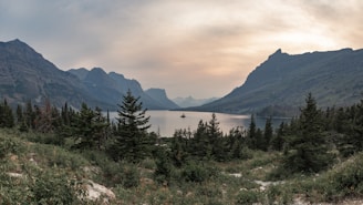 A serene landscape puzzle showing mountains and lakes, set up on a cozy living room coffee table.