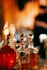 four clear glass cruets